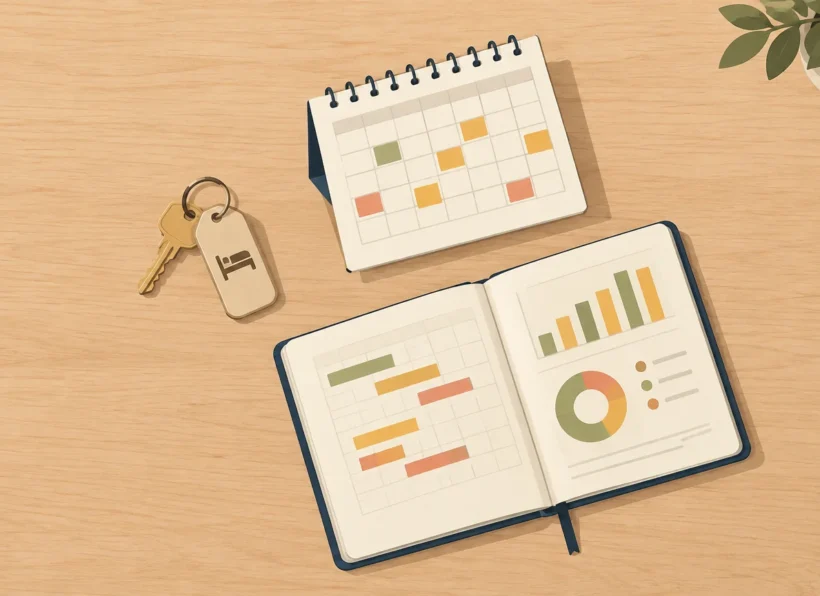 article-0ae0262e-a771-496e-acad-f617563c7a0a-img-0-1 Calendario y libreta para planificar tarifas de hotel